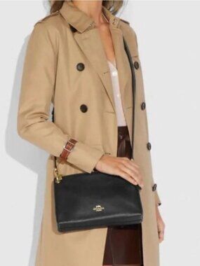 Coach Mia Pebbled Leather Crossbody Bag in Black Y2K